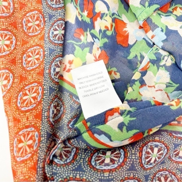 DANIEL RAINN Women’s Multicolor Floral Geometric Print Chiffon Blouse Size M - Picture 9 of 9